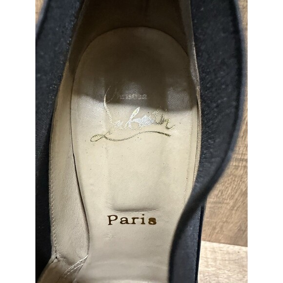 wChristian Louboutin Women  8.5  38.5 black leather booties with sole protection - Picture 12 of 16